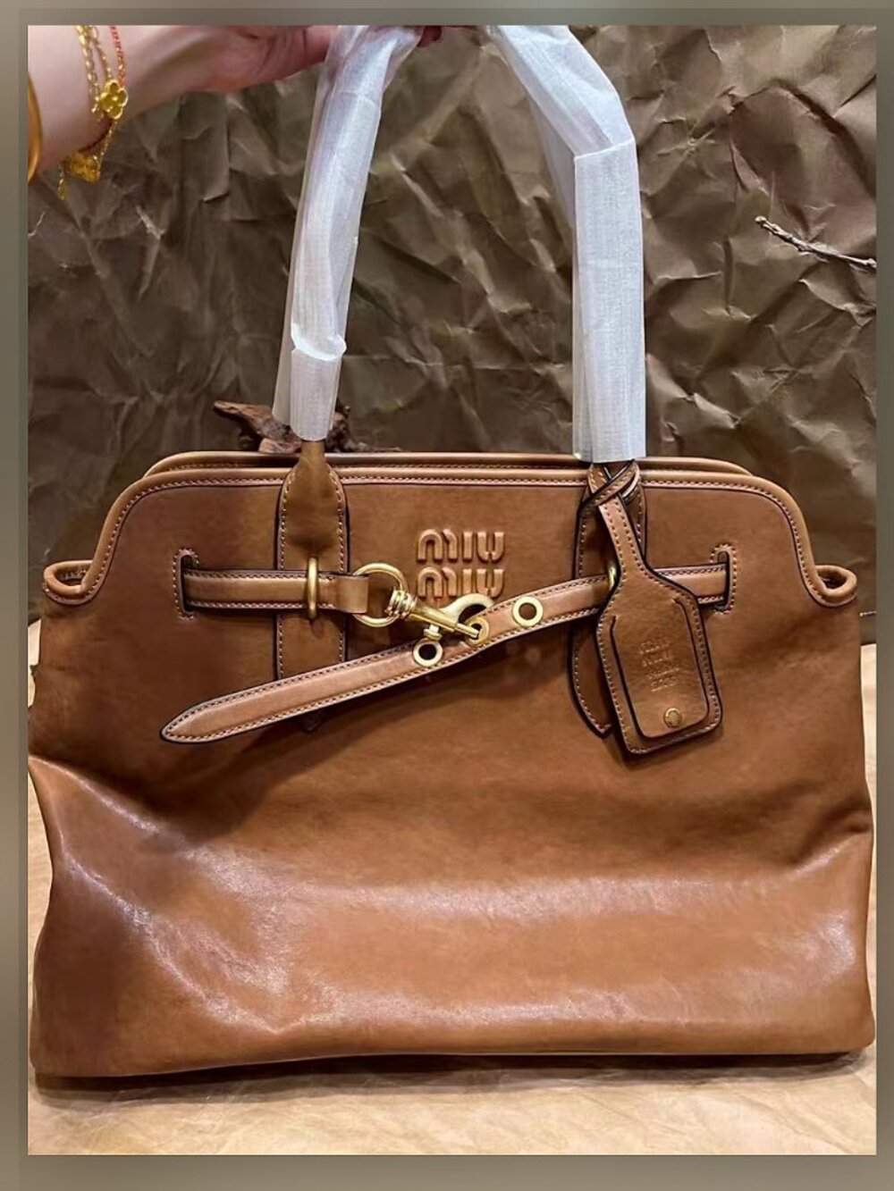 Miu Miu Large Capacity Leather Tote